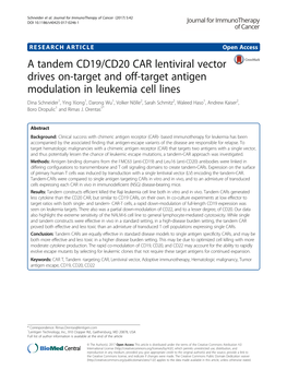 A Tandem CD19/CD20 CAR Lentiviral Vector Drives On-Target and Off