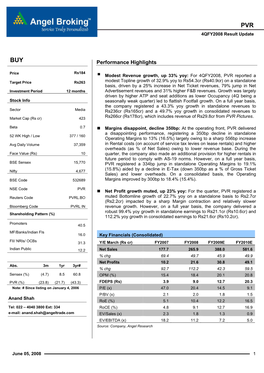 PVR 4QFY2008 Result Update