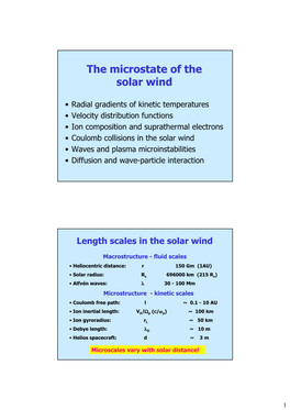 The Microstate of the Solar Wind