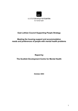 Housing Support and Accommodation Needs and Preferences of People with Mental Health Problems