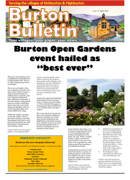 Burton Open Gardens Event Hailed As “Best Ever”
