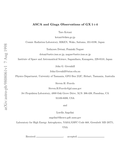 ASCA and Ginga Observations of GX 1+ 4