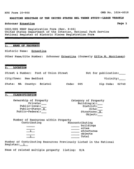 Ernestina Page 1 USDI/NPS NRHP Registration Form (Rev