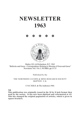 Bullocks and Geese - Correspondence Relating to Shoeing of Oxen and Geese” Newsletter Vol.1 No.3, NCMRS, Pp.13-15