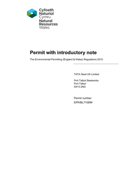 20160208 EPRBL7108IMV015 Tata Port Talbot Permit