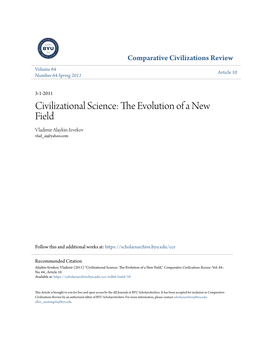 Civilizational Science: the Evolution of a New Field Comparative Civilizations Review 103