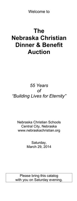 The Nebraska Christian Dinner & Benefit Auction