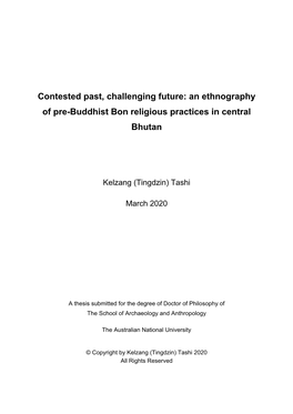 An Ethnography of Pre-Buddhist Bon Religious Practices in Central Bhutan