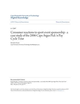 Consumer Reactions to Sport Event Sponsorship