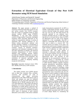 Extraction of Electrical Equivalent Circuit of One Port SAW Resonator