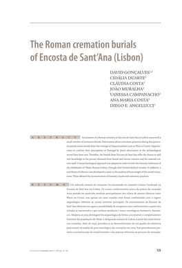 The Roman Cremation Burials of Encosta De Sant'ana