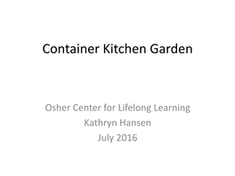 Container Kitchen Garden