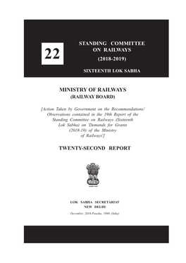 Standing Committee on Railways 22 (2018-2019)