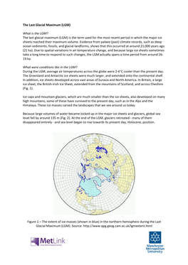 The Last Glacial Maximum (LGM)