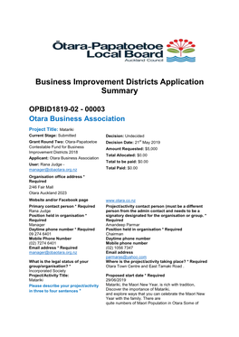 Item 15 Ōtara-Papatoetoe Local Board Grant Round Two,2018/2019, Incl