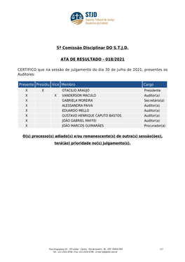 Ata De Resultado - 018/2021