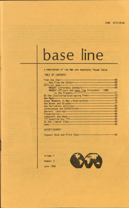 Base Line a Newsletter of the Nip and Geography Round Table