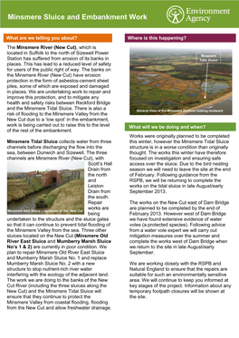 Minsmere Sluice and Embankment Work