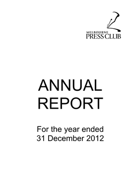 For the Year Ended 31 December 2012