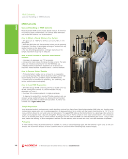 NMR Solvents Use and Handling of NMR Solvents
