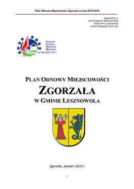 Zgorzała Plan Odnowy Miejscowości