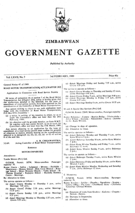 A ZIMBABWEAN = GOVERNMENT GAZETTE