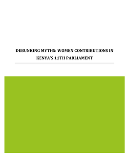 Debunking Myths: Women Contributions in Kenya's