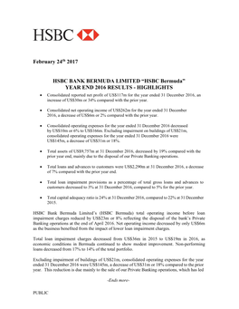Hsbc Bank Bermuda Limited