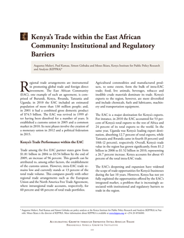 Kenya's Trade Within the East African Community