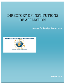 Directory of Institutions of Affliation