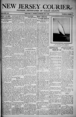 Pioneer Newspaper of Ocean County. Opening Night Boat
