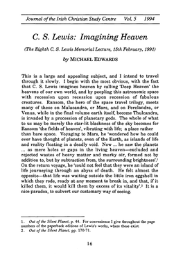 C. S. Lewis: Imagining Heaven