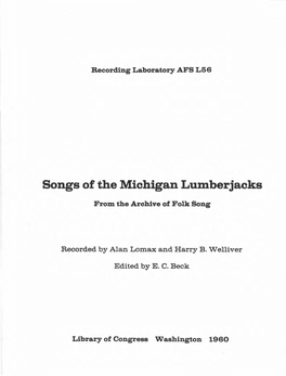 Songs of the Michigan Lumberjacks