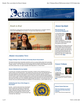 Details: the E-Newsletter for Drexel Alumni ﬁle:///Volumes/Drexel Web/Ia/Enewsletter/121912/Index.Htm