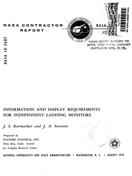 Information and Display Requirements for the Independent Landing Monitor