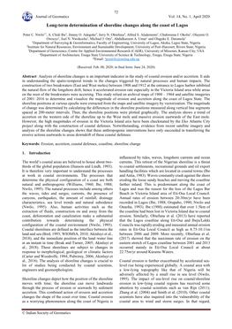 Long-Term Determination of Shoreline Changes Along the Coast of Lagos