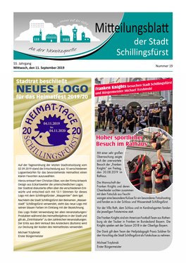 NEUES LOGO Und Bürgermeister Michael Trzybinski Für Das Heimatfest 2019/20