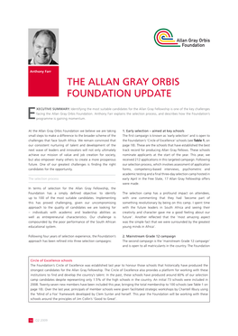 The Allan Gray Orbis Foundation Update