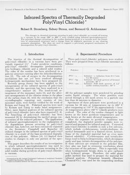 Infrared Spectra of Thermally Degraded Poly(Vinyl-Chloride)