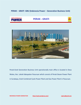 PERAK – GRATI GBU (Indonesia Power – Generation Business Unit)
