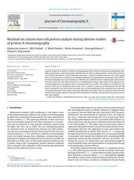 Residual on Column Host Cell Protein Analysis During Lifetime Studies Of