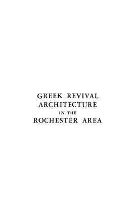 Greek Revival Arciiitecture in the Rochester Area