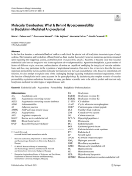 What Is Behind Hyperpermeability in Bradykinin-Mediated Angioedema?
