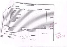 )Ro,O : T,L*+O Piacel 2+ Slgnature Date: Nagercoil \,\./ O3/Tz12s1s \R/ Name: Deslgnauon: Tot^-L Krn: 711O Xz Logbook