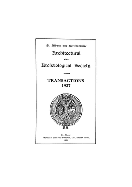 Archaeological Society TRANSACTIONS 1937