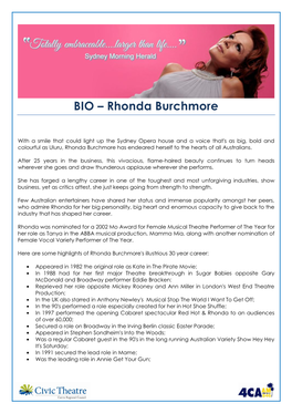 BIO – Rhonda Burchmore