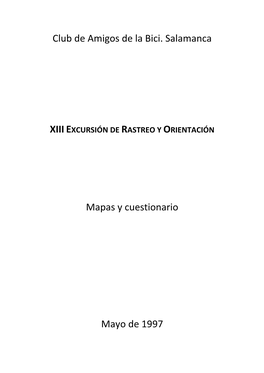 Xiii Excursión De Rastreo Y Orientación