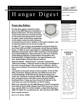 Hangar Digest Is a Publication of the Air Mobility Command Museum Foundation, Inc