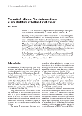 The Scuttle Fly (Diptera: Phoridae) Assemblages of Pine Plantations of the Biala Forest (Poland)