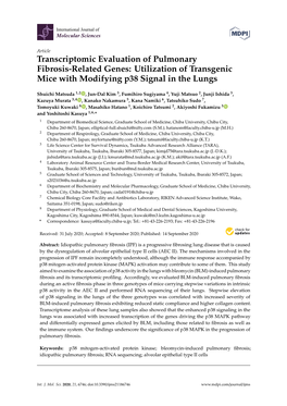 Transcriptomic Evaluation of Pulmonary Fibrosis-Related Genes: Utilization of Transgenic Mice with Modifying P38 Signal in the Lungs